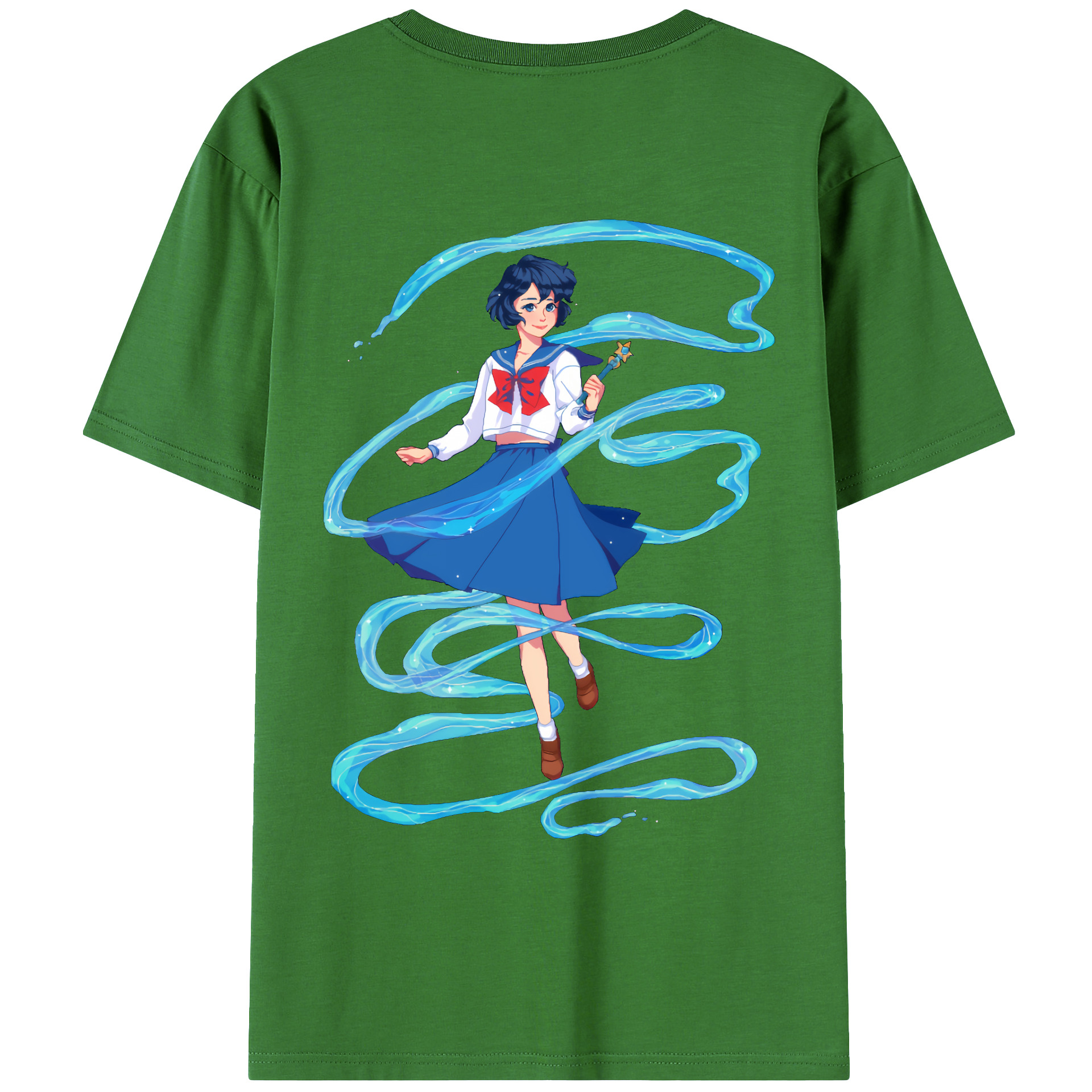 （画像用） 美少女戦士セーラームーン 水野 亜美 みずの あみ Sailor Moon Mizuno Ami レディース半袖Tシャツ(バックプリント)